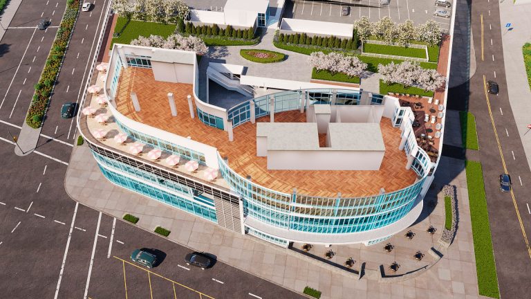Indoor and outdoor roodftop amenities at The Couture Apartments in Milwaukee, WI