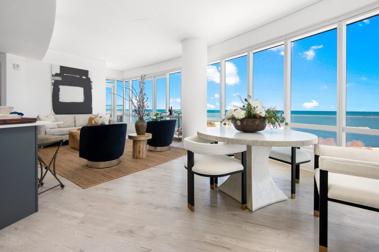 Spacious floor plan with large windows at The Couture in Milwaukee, Wisconsin